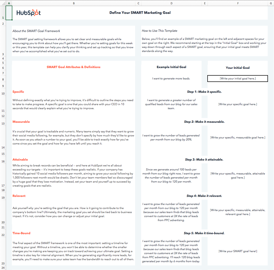 Smart Goals WorkSheet